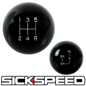 BLACK OL'SKOOL SHIFT KNOB/TRANSFER CASE SET FOR SUZUKI SAMURAI GEAR SHIFTER - Picture 1 of 1