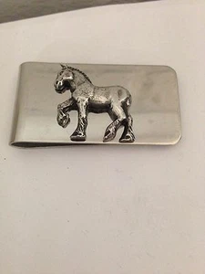 Emblema de peltre inglés Shire Horse R193 en un impresionante clip para dinero - Imagen 1 de 1