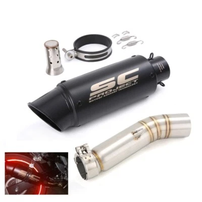 For Honda CBR500R 2013-2015 CB500F CB500X Slip on Muffler Black Exhaust Pipe - Image 1 of 4