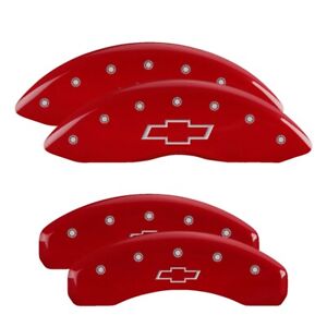 MGP Caliper Covers Red, Silver Bowtie for 2015-2020 Chevrolet Suburban /