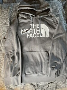 The North Face Women’s L 46” Gray Logo Hoodie Warm Sport Hike Camp Run Play Fun - Picture 1 of 7