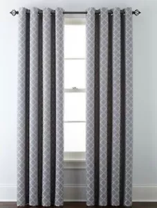 JCP HOME QUINN LATTICE 50" X 84" GROMMET PANEL SKYLINE GRAY NEW - Picture 1 of 3