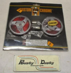 Harley Davidson Chrome Stiletto Turn Signal Insert and Red Flat Lens Kit 15-484 - Picture 1 of 3