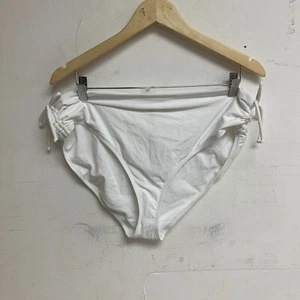 Calia Women's Swim Ruched Side Adjustable Bottom Pure White Hand Wash WSA23402 - Picture 1 of 10