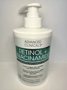 ADVANCED CLINICALS RETINOL + NIACINAMIDE Anti Aging Face & Body Cream 444 ml NEW - Picture 1 of 1