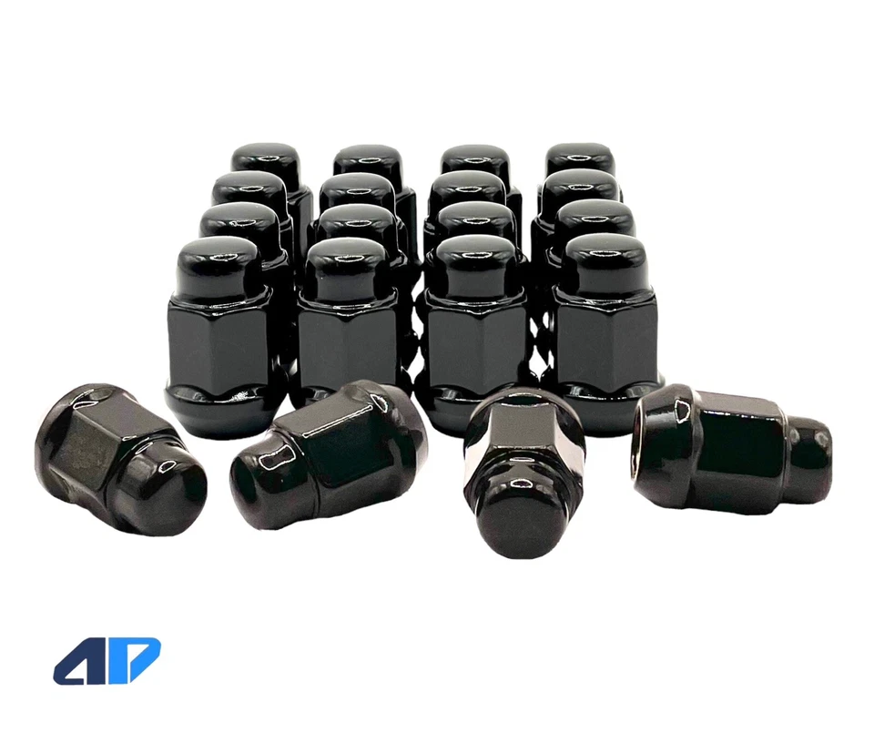 20 Black Acorn Lug Nuts M12x1.5 Bulge Closed End 3/4” Hex fits Buick Park Avenue - Image 1 of 4