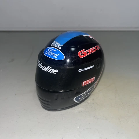 3" tall Simpson Signature Miniature Robby Gordon Red White Blue Black Helmet Cover