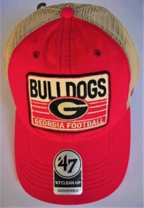 GEORGIA FOOTBALL ADULT SNAPBACK CAP HAT W/ BULLDOGS/G LOGO PATCH & TAN MESHBACK - Picture 1 of 6