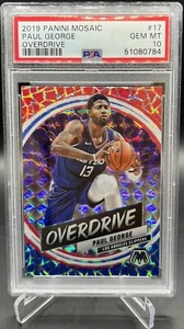2019-20 Panini Mosaic Paul George Overdrive #17 PSA 10 - Picture 1 of 2