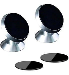 Magnetic Phone Mount 360 Degree Rotation Car Mount House Mount Silver Strong Mag - Picture 1 of 1