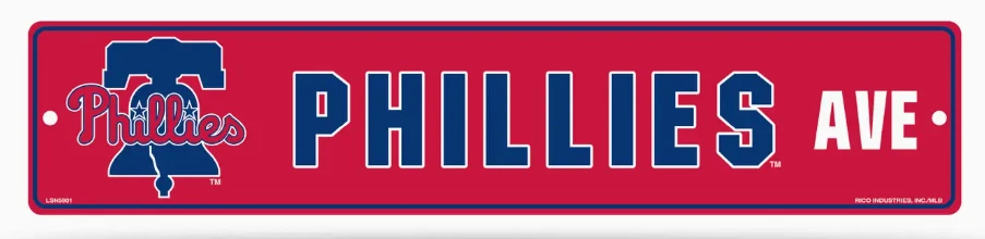 Philadelphia Phillies Team Color Street Sign Décor 5" x 24" - Image 1 of 1