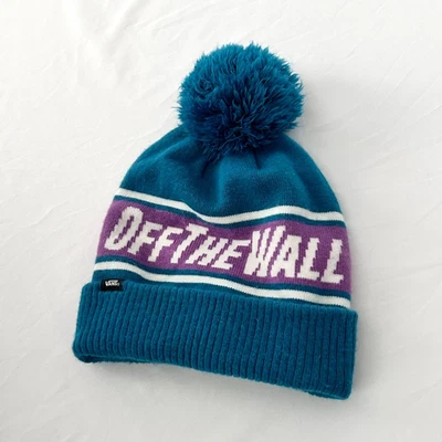 VANS Unisex Fuera de la Pared Pom Tejido Puño Gorro Gorra Azulejo Turco Azul OSFA Foto 1 de 4