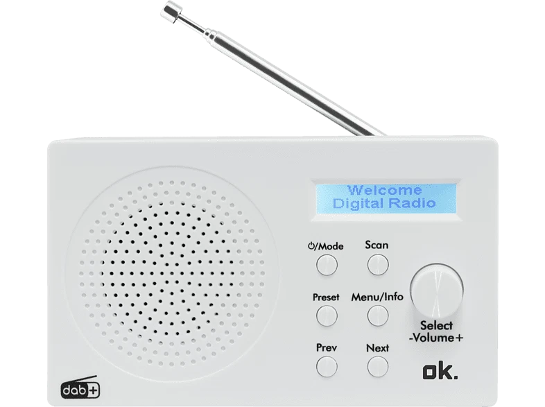OK. ORD 101 BT-WT-1 Tragbares Digitalradio, FM, DAB+, DAB, , Weiß - Bild 1 von 1