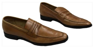 Kiton Men's Brown Calf Leather Loafers Luxury Sz Tagged 9 Fit 9.5 US MINT - Picture 1 of 11