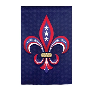 RWB Fleur de Lis Wildleder Gartenfahne - Bild 1 von 1