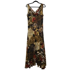 Vintage durchsichtig Blumen Fee launisch Goth Witchy Perlen Sequenz Kutte Maxikleid - Bild 1 von 10