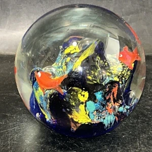 Vintage Murano Glass Bubble Aquarium Paperweight Fishes 3.5” - Picture 1 of 7