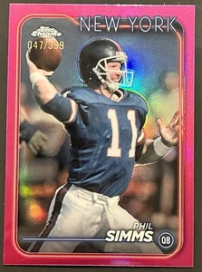 2024 Topps cromo - Phil Simms #140 refractor magenta/399 New York Giants - Imagen 1 de 2