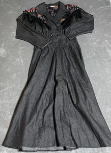 Vintage Roper Western Dress Womens 12 Fringe Long Sleeve Modest Rodeo - Picture 1 of 8