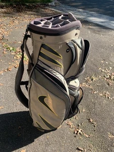 Nike Golf Cart Bag 14-way 5-pocket Black Gray  - Picture 1 of 7