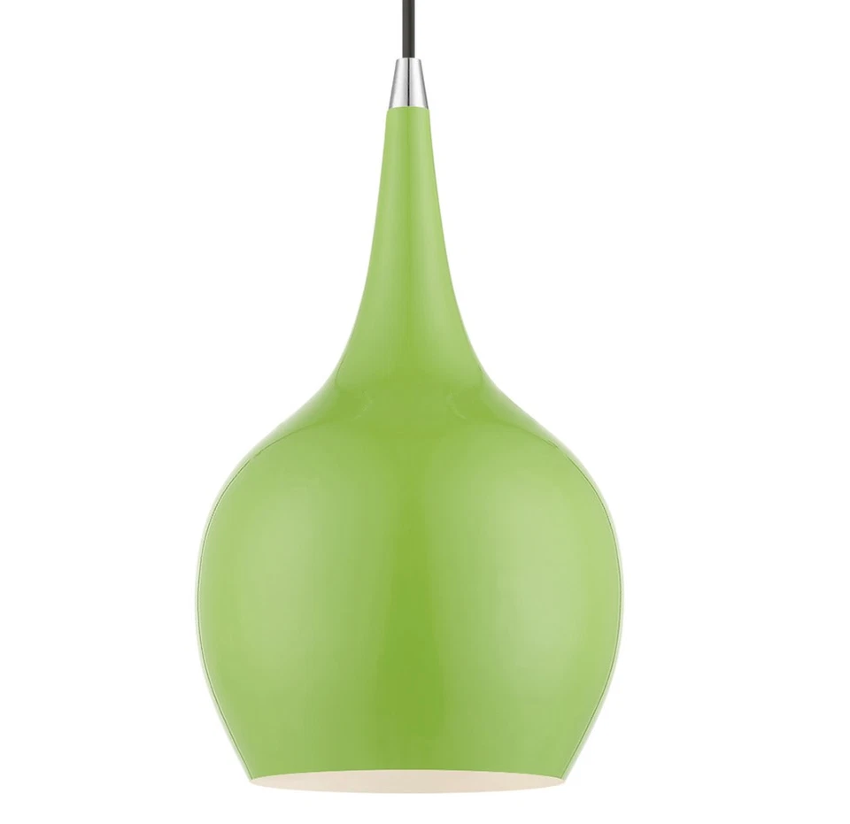 Mini Colgante Livex Lighting 49016 Andes 8"W - Verde Manzana Brillante / Pulido Foto 1 de 4