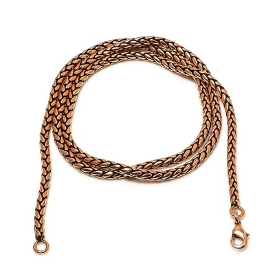 Corrente de barra de cobre puro corrente de barra para pingente corrente oxidada sólida para homens e mulheres - Imagem 1 de 4