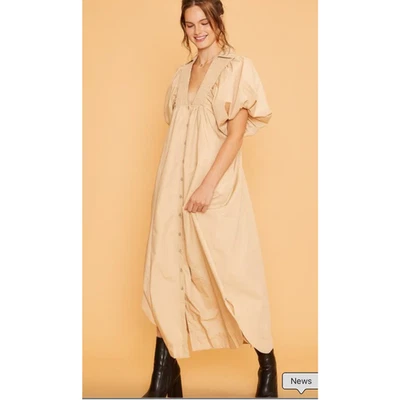 Vestido midi Annie Wear manga folhada assimétrico declaração Lagenlook tamanho-M - Imagem 1 de 4