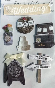 BODA RÚSTICA The Paper Studio La Petites Juego de Pegatinas Dimensionales 240697 Decoración - Imagen 1 de 3