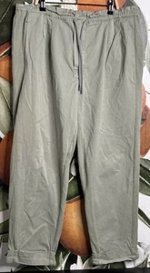 Pantalones al Tobillo Cónicos Alice + Olivia Capri Cordón Verde Oliva Talla XL Lyocell - Imagen 1 de 7