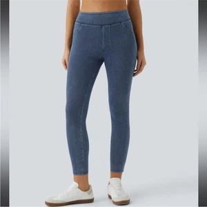 Leggings Halara Flex Cintura Alta Bolsillo Lateral Elástico Tejido Denim Medianos - Imagen 1 de 8