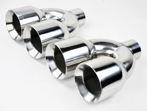 Puntas de escape de acero inoxidable dobles 4,0" cuádruples escalonadas para Ford Mustang 1986-2017 - Imagen 1 de 5