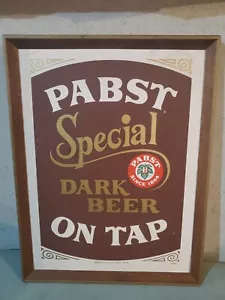 PABST Special Dark Beer On Tap Vintage Framed Cardboard Sign..RARE - Picture 1 of 8
