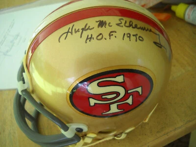 MINI CASCO RIDDELL FIRMADO CON AUTÓGRAFO POR HUGH MCELHENNY CERTIFICADO DE AUTENTICIDAD DE LOS 49ERS DE SAN FRANCISCO Foto 1 de 4