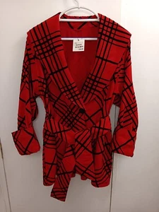 (NWT) MYCRA PAC Red/Black REVERSIBLE OVERSIZED RAIN COAT w RAIN BAG SIZE 0/P - Picture 1 of 23