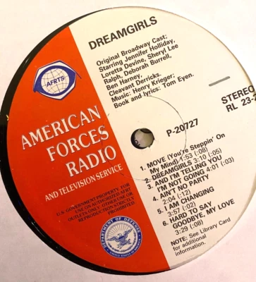 AMERICAN FORCES RADIO RL 23-2 "DREAMGIRLS" & "SOUP FOR ONE" SOUNDTRACKS - Image 1 of 2