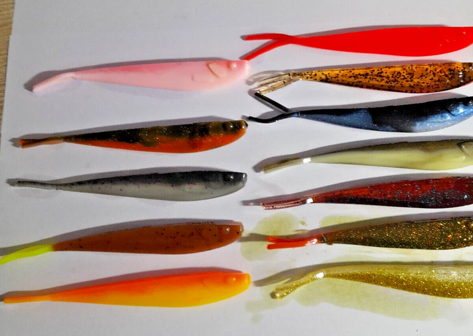 QUANTUM MANN´s Q-Fish 13cm No Action Shad Barsch Hecht Zander 12xGummifisch SET - Bild 1 von 1