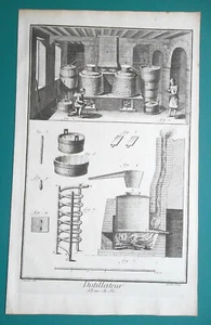 DISTILLERY SHOP Distilling Rum Brandy Eau-de Vie - 1763 Diderot Print - Picture 1 of 1