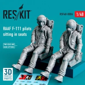Reskit RSF48-0006 1:48 RAAF F-111 Piloten sitzend in Sitzen (2 Stück) 3D Druck - Bild 1 von 2