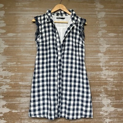 Dear Creatures Anthropologie Trinette Dress Gingham Preppy Boho Casual Womens S - Image 1 of 4