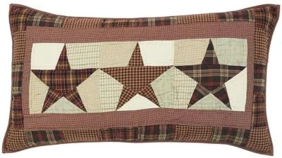 Abilene Star Acolchado a Mano Country Rojo Tostado Patchwork Top Lujo King Almohada Falsa Foto 1 de 3