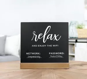 (2) WiFi Password Signs for Home or Business, Chalkboard Style Metal Freestandin - Picture 1 of 2