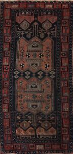 Antique Pre-1900 Geometric Heriz Area Rug Wool Hand-knotted Oriental Carpet 4x9