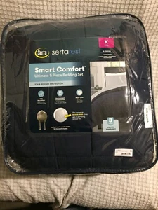 Sertarest Smart Comfort Set 5 Pezzi Trapuntino King Blu Navy/Grigio - Foto 1 di 5