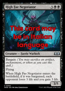 MTG HIGH FAE NEGOTIATOR FOIL EXC - NEGOZIATORE DELLE ALTE FATE 94 - WOE - MAGIC - Bild 1 von 1