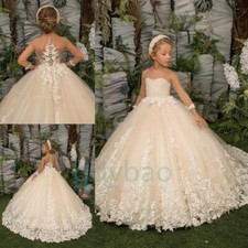 Flower Girl Dress Floral Children Wedding Gowns Kids Clothes Princess Dress