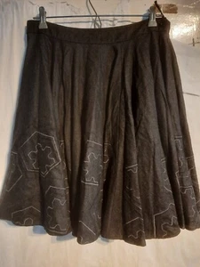 Maharishi Mhi Womens Sample Wool Skater Skirt Size Dark Grey - Picture 1 of 8