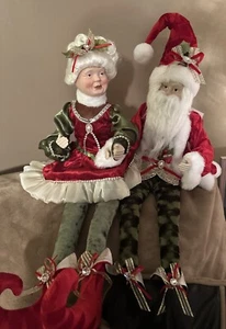 Navidad Papá Noel y Señora Claus Elfo Estante Cuidador Posable Muñeca Abrigo Decoración Martha 2' - Imagen 1 de 21