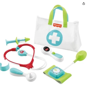 Fisher-Price Preschool Pretend Play Medical Kit 7-Piece Doctor Bag Dress Up Toys - Picture 1 of 2