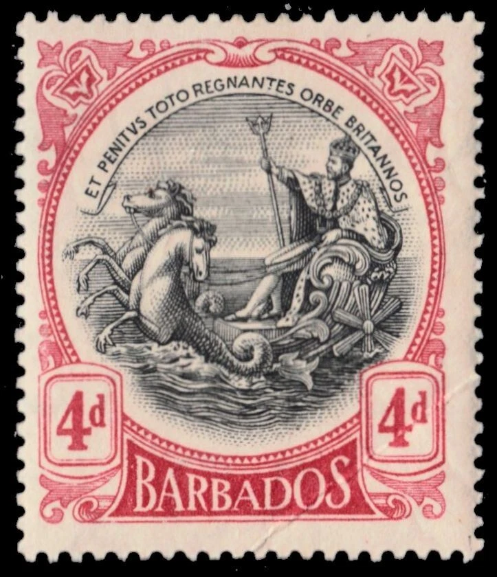 BARBADOS 134 (SG199) - Insignia de la Colonia "1918 Rojo y Negro" (pb77446) Foto 1 de 1
