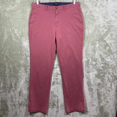 Calça masculina Banana Republic 36x32 Aiden Bedford fit fina frente plana elástica - Imagem 1 de 4